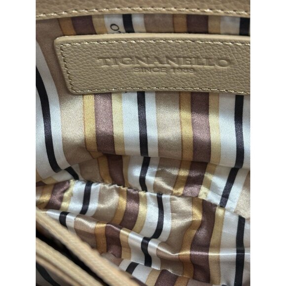 Tignanello Mini Dome Satchel Tan Genuine Leather Top Handle Bag - Picture 11 of 16